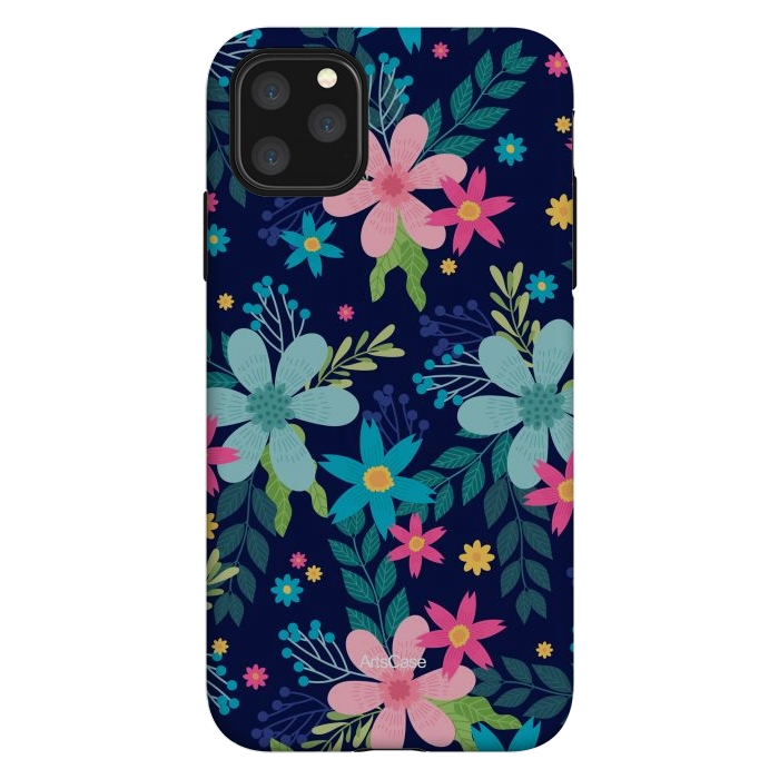 iPhone 11 Pro Max StrongFit Rain of Colors and Flowers by ArtsCase