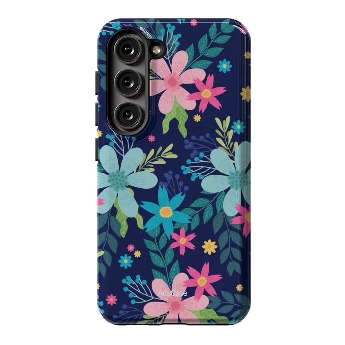 Galaxy S23 StrongFit Rain of Colors and Flowers by ArtsCase