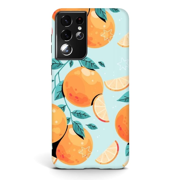 Galaxy S21 ultra StrongFit Orange Juice by ArtsCase