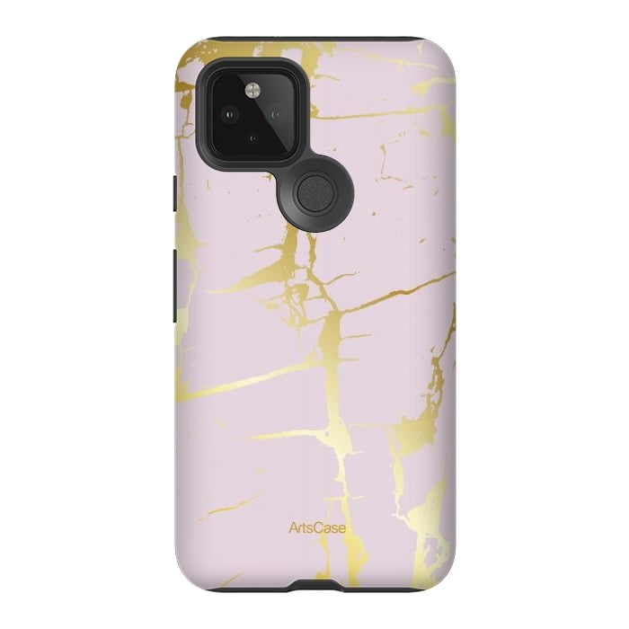 Pixel 5 StrongFit Marble Gold Grunge by ArtsCase