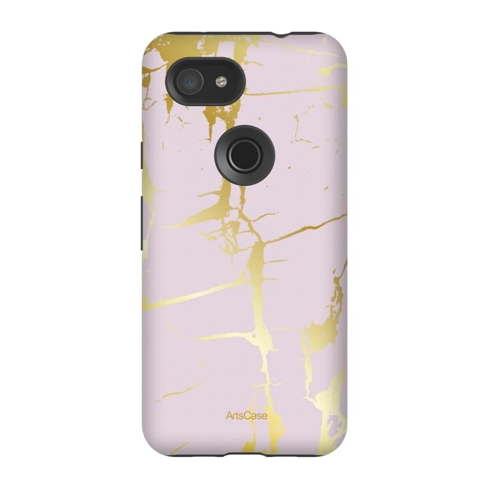Pixel 3A StrongFit Marble Gold Grunge by ArtsCase