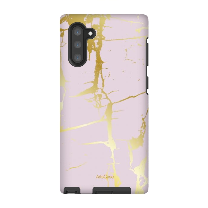 Galaxy Note 10 StrongFit Marble Gold Grunge by ArtsCase