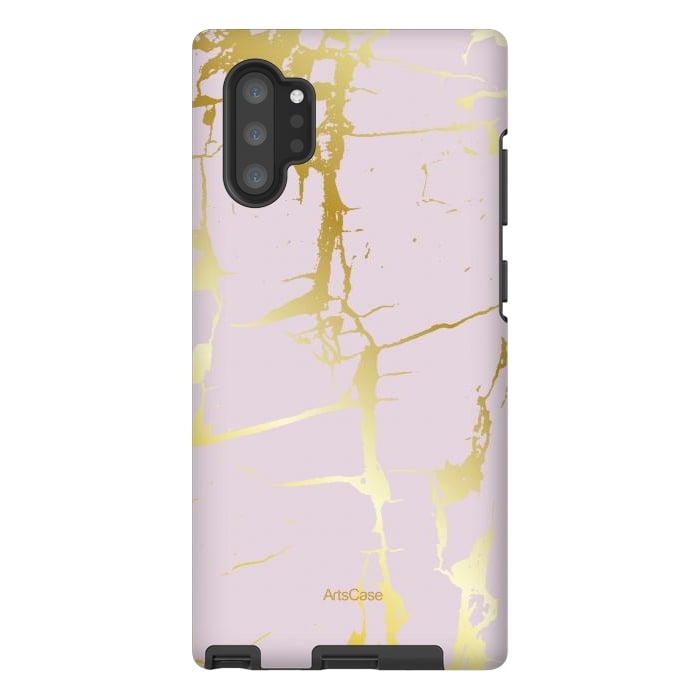 Galaxy Note 10 plus StrongFit Marble Gold Grunge by ArtsCase