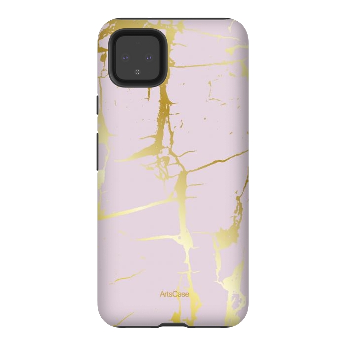 Pixel 4XL StrongFit Marble Gold Grunge by ArtsCase