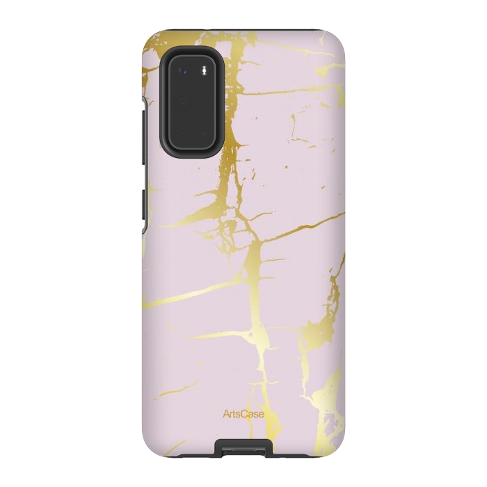 Galaxy S20 StrongFit Marble Gold Grunge by ArtsCase