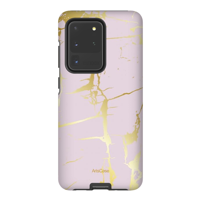 Galaxy S20 Ultra StrongFit Marble Gold Grunge by ArtsCase