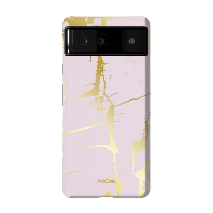 Pixel 6 StrongFit Marble Gold Grunge by ArtsCase
