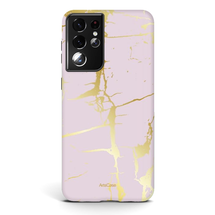 Galaxy S21 ultra StrongFit Marble Gold Grunge by ArtsCase