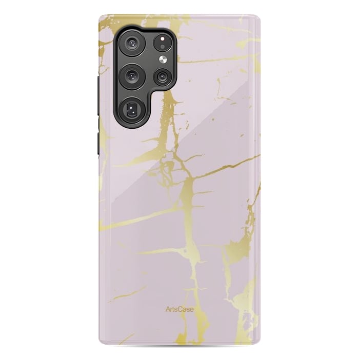 Galaxy S22 Ultra StrongFit Marble Gold Grunge by ArtsCase