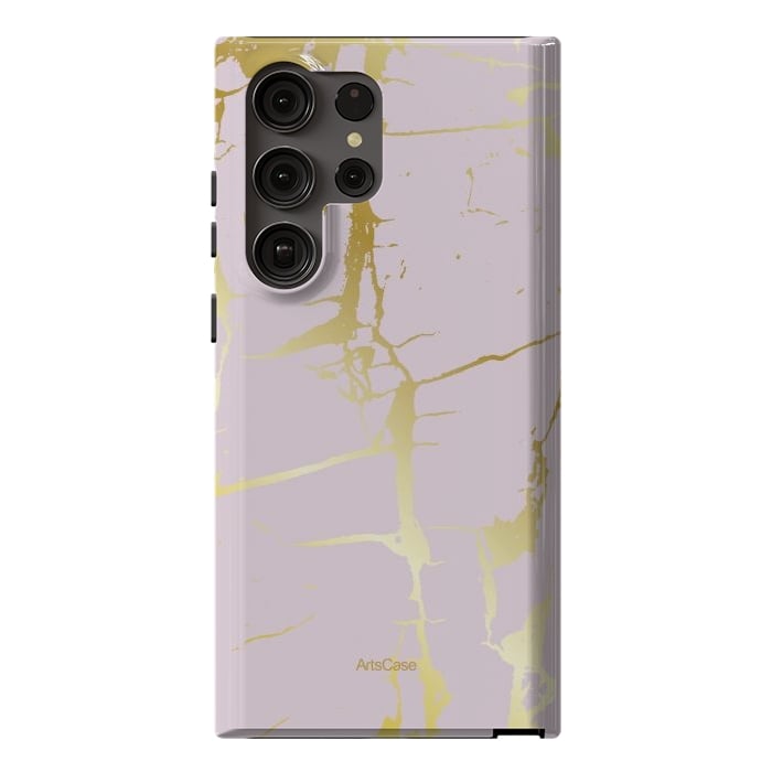 Galaxy S23 Ultra StrongFit Marble Gold Grunge by ArtsCase