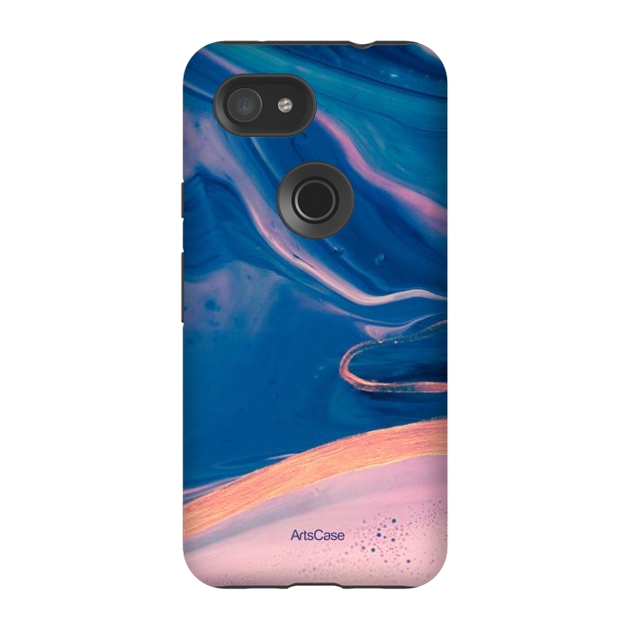 Pixel 3A StrongFit Acrylic Paint Abstract Marbling by ArtsCase