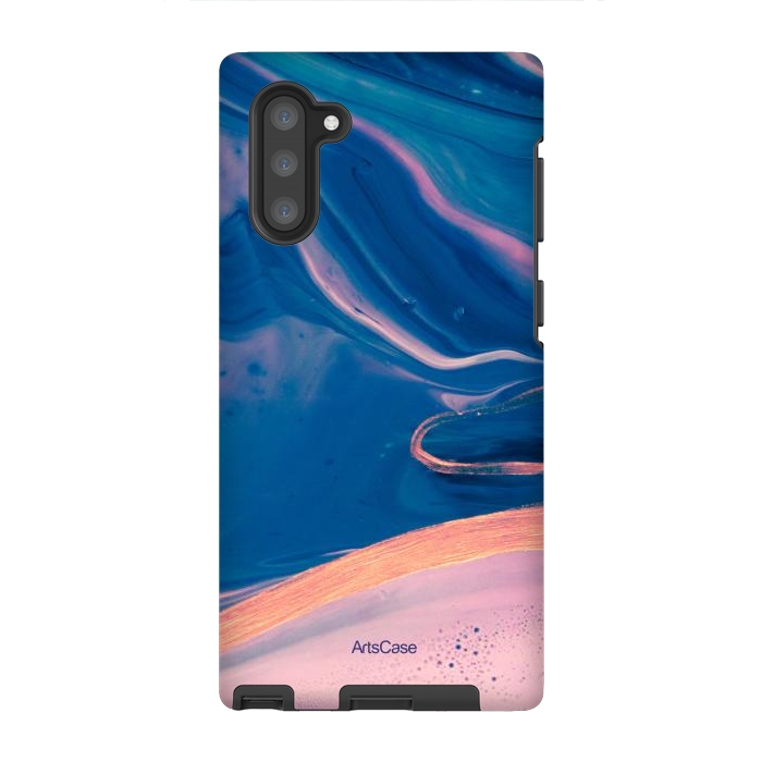Galaxy Note 10 StrongFit Acrylic Paint Abstract Marbling by ArtsCase