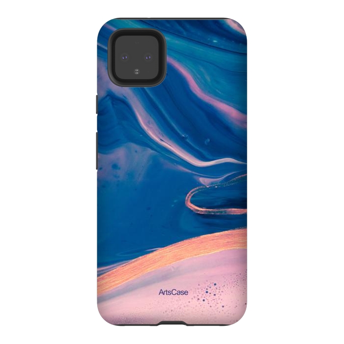 Pixel 4XL StrongFit Acrylic Paint Abstract Marbling by ArtsCase