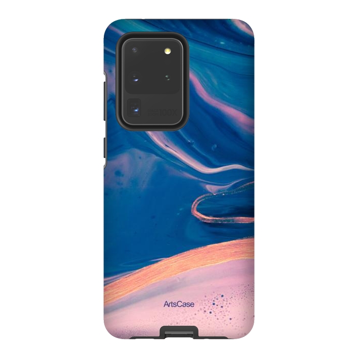 Galaxy S20 Ultra StrongFit Acrylic Paint Abstract Marbling by ArtsCase