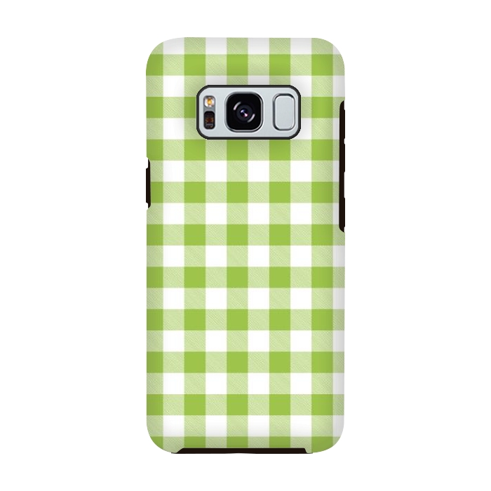 Galaxy S8 StrongFit Green Plaid by ArtsCase