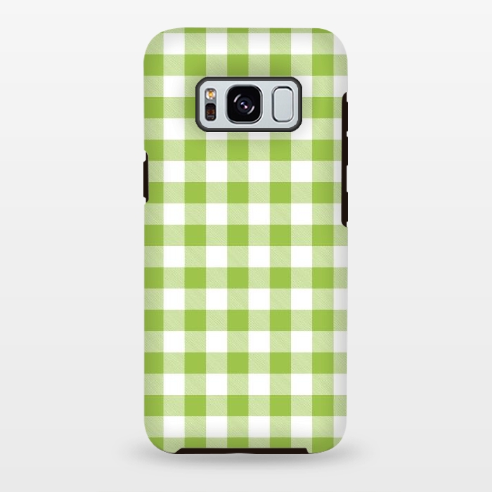 Galaxy S8 plus StrongFit Green Plaid by ArtsCase