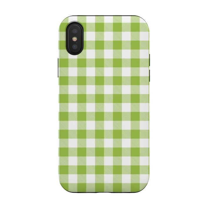 iPhone Xs / X StrongFit Green Plaid by ArtsCase