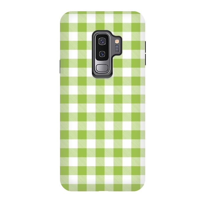 Galaxy S9 plus StrongFit Green Plaid by ArtsCase
