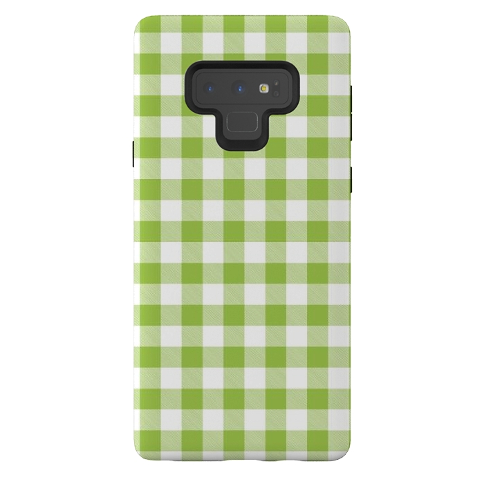 Galaxy Note 9 StrongFit Green Plaid by ArtsCase