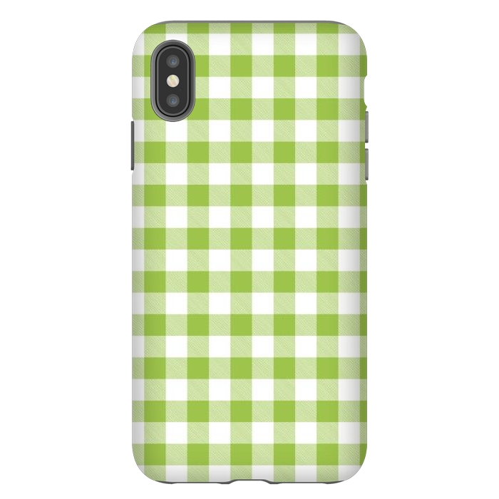 iPhone Xs Max StrongFit Green Plaid by ArtsCase