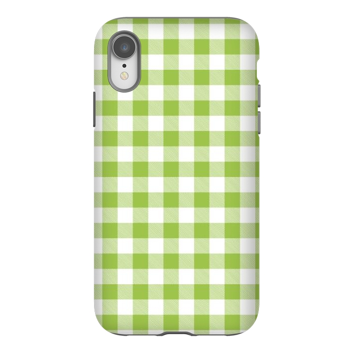 iPhone Xr StrongFit Green Plaid by ArtsCase