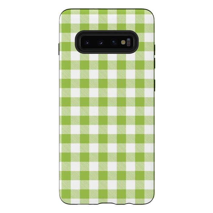 Galaxy S10 plus StrongFit Green Plaid by ArtsCase