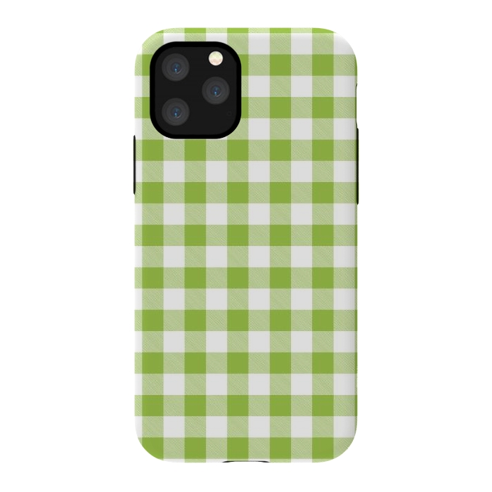 iPhone 11 Pro StrongFit Green Plaid by ArtsCase