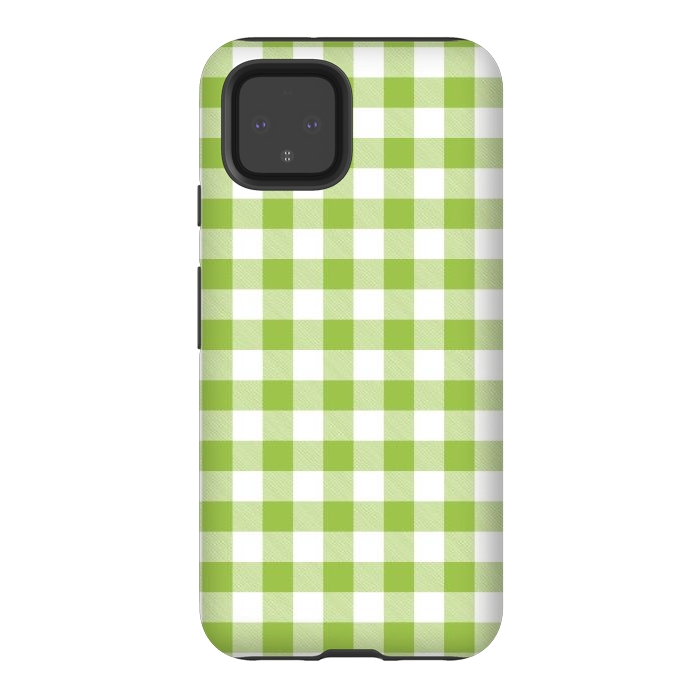 Pixel 4 StrongFit Green Plaid by ArtsCase