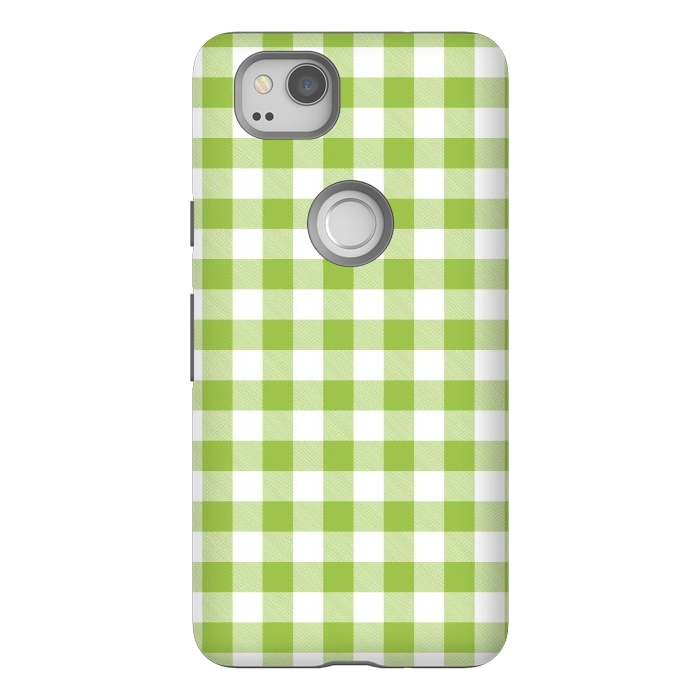 Pixel 2 StrongFit Green Plaid by ArtsCase