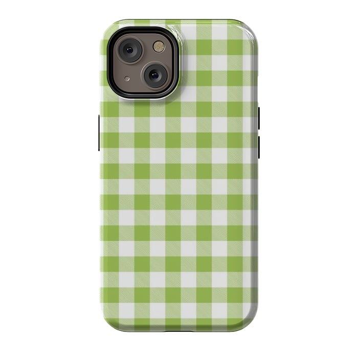 iPhone 14 StrongFit Green Plaid by ArtsCase