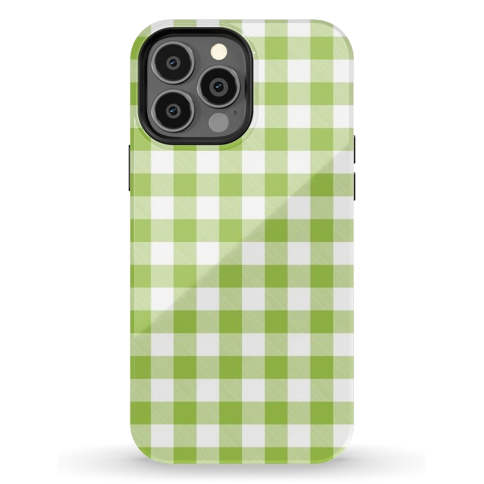 iPhone 13 Pro Max StrongFit Green Plaid by ArtsCase