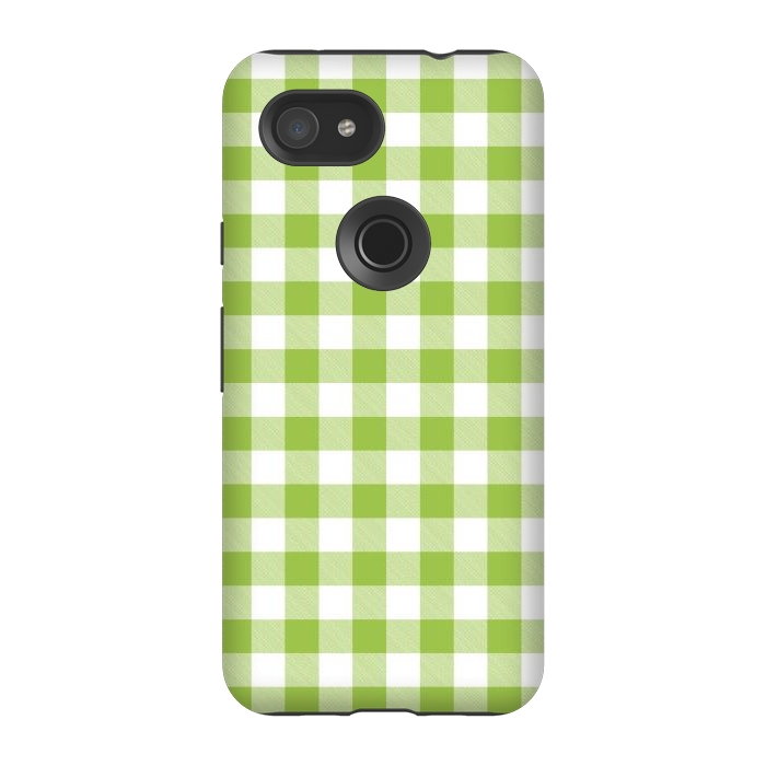 Pixel 3A StrongFit Green Plaid by ArtsCase