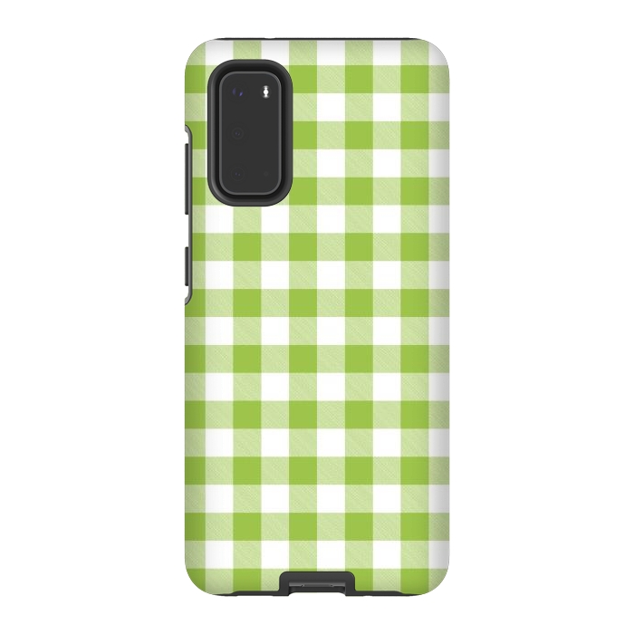 Galaxy S20 StrongFit Green Plaid by ArtsCase