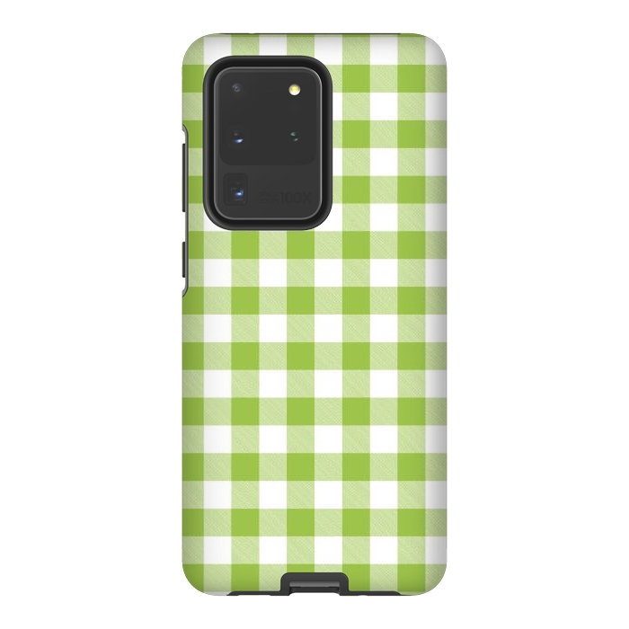 Galaxy S20 Ultra StrongFit Green Plaid by ArtsCase