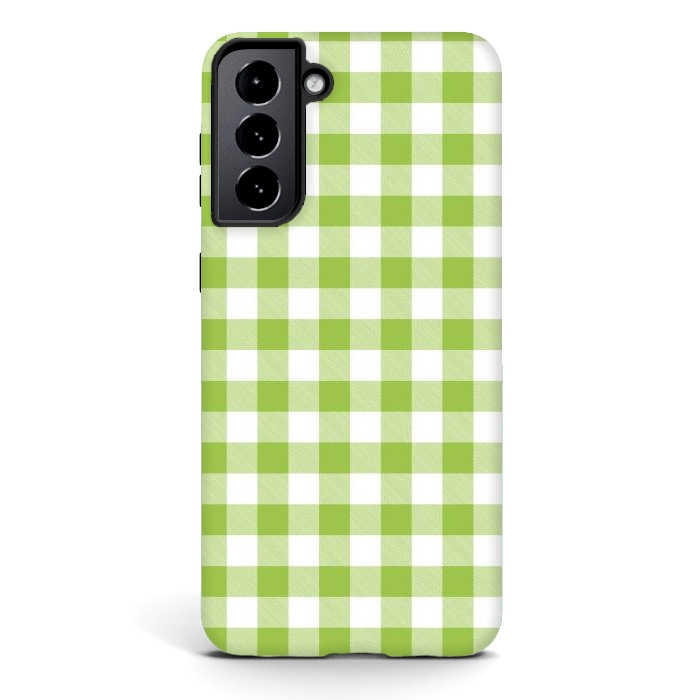 Galaxy S21 StrongFit Green Plaid by ArtsCase