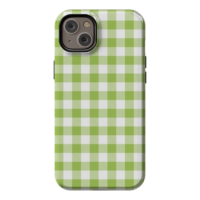 iPhone 14 Plus StrongFit Green Plaid by ArtsCase