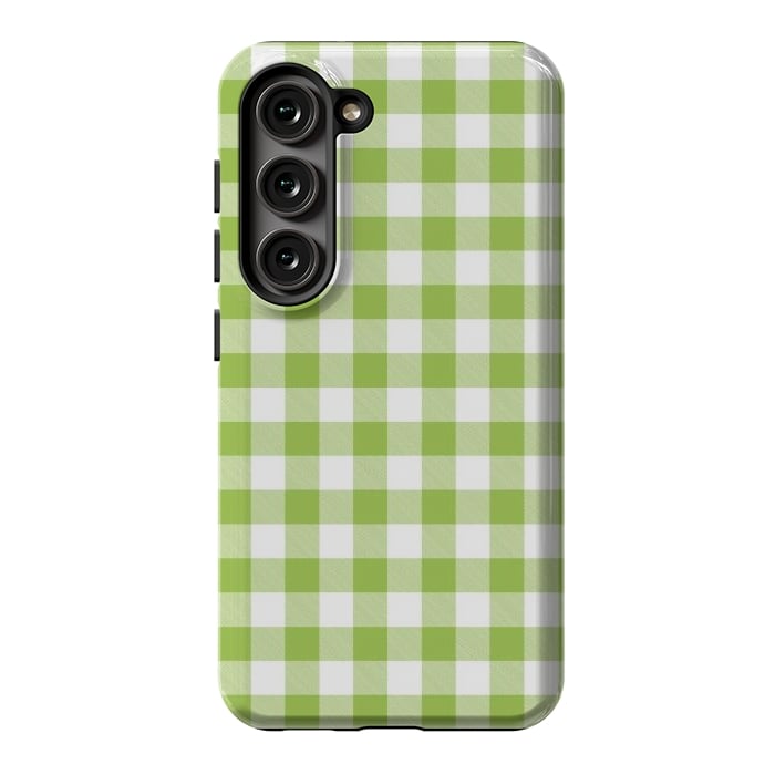 Galaxy S23 StrongFit Green Plaid by ArtsCase