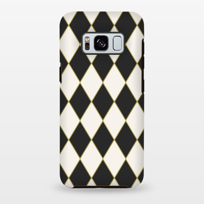 Galaxy S8 plus StrongFit Black Plaid by ArtsCase