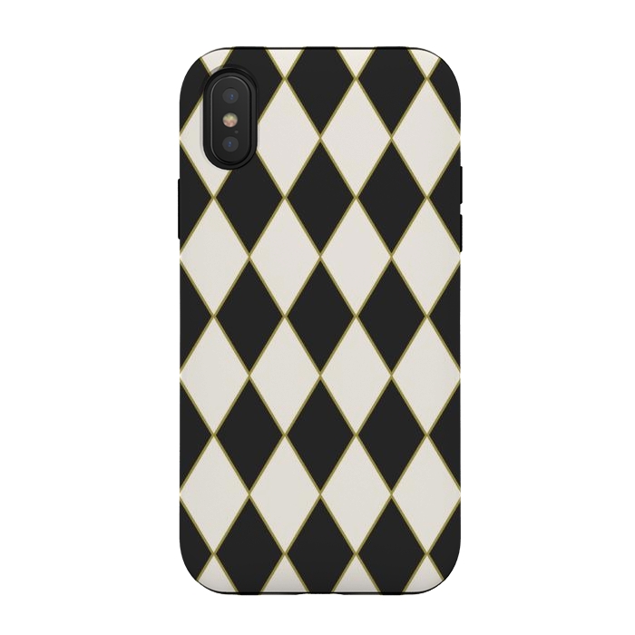 iPhone Xs / X StrongFit Black Plaid by ArtsCase