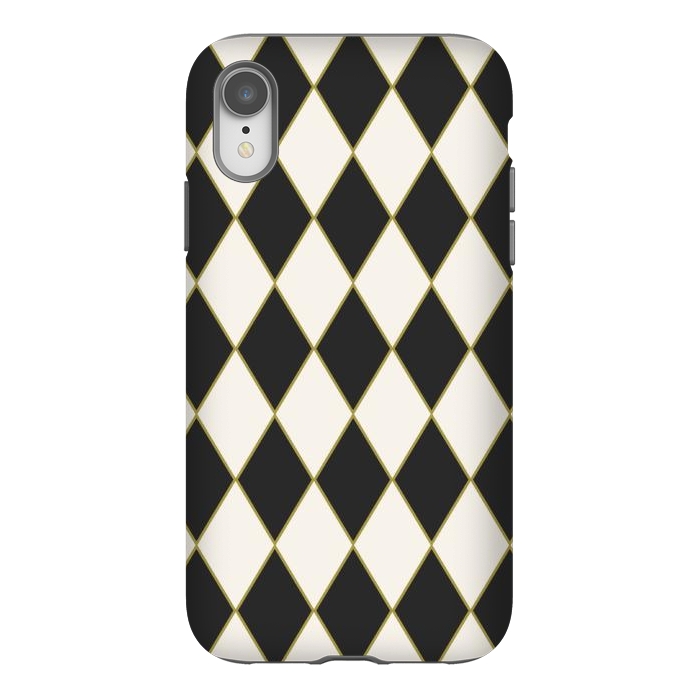 iPhone Xr StrongFit Black Plaid by ArtsCase