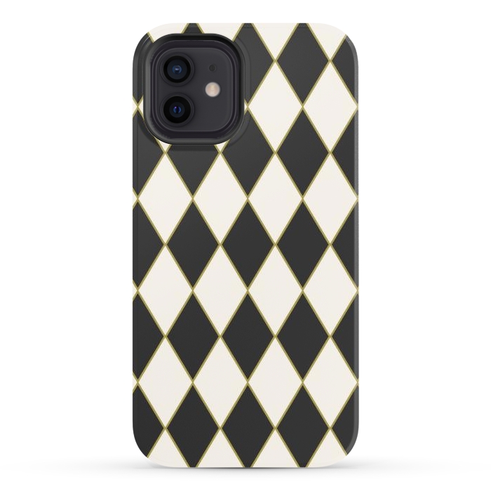 iPhone 12 StrongFit Black Plaid by ArtsCase