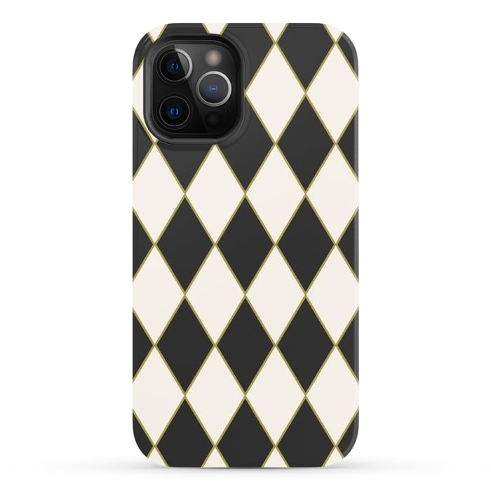 iPhone 12 Pro Max StrongFit Black Plaid by ArtsCase