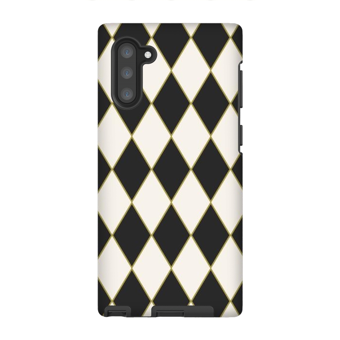 Galaxy Note 10 StrongFit Black Plaid by ArtsCase