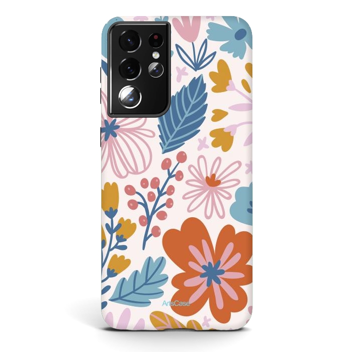 Galaxy S21 ultra StrongFit Botanical Floral I by ArtsCase