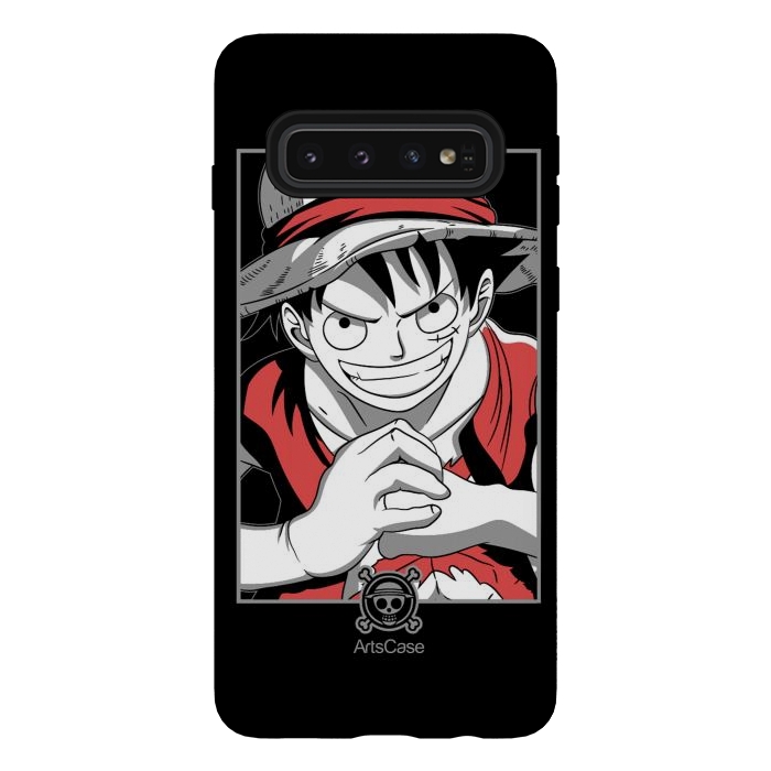 Galaxy S10 StrongFit Gear Up for Adventure: Unleash Your Inner Pirate with Captivating Luffy by ArtsCase