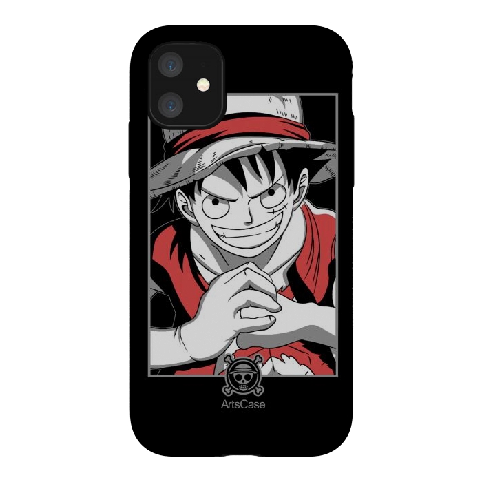 iPhone 11 StrongFit Gear Up for Adventure: Unleash Your Inner Pirate with Captivating Luffy by ArtsCase