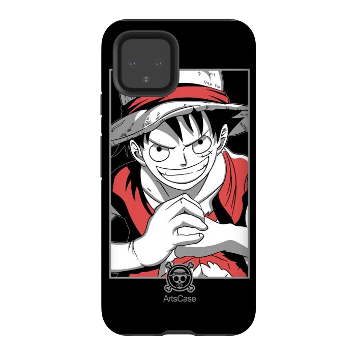 Pixel 4 StrongFit Gear Up for Adventure: Unleash Your Inner Pirate with Captivating Luffy by ArtsCase