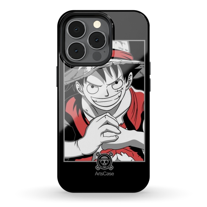 iPhone 13 pro StrongFit Gear Up for Adventure: Unleash Your Inner Pirate with Captivating Luffy by ArtsCase