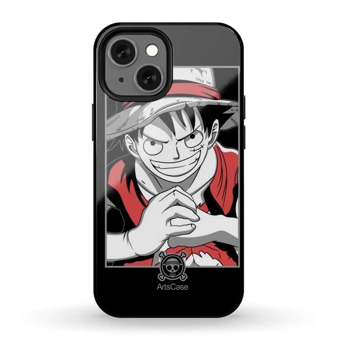 iPhone 13 mini StrongFit Gear Up for Adventure: Unleash Your Inner Pirate with Captivating Luffy by ArtsCase