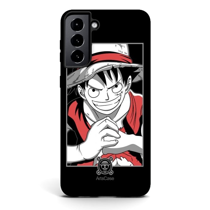 Galaxy S21 StrongFit Gear Up for Adventure: Unleash Your Inner Pirate with Captivating Luffy by ArtsCase